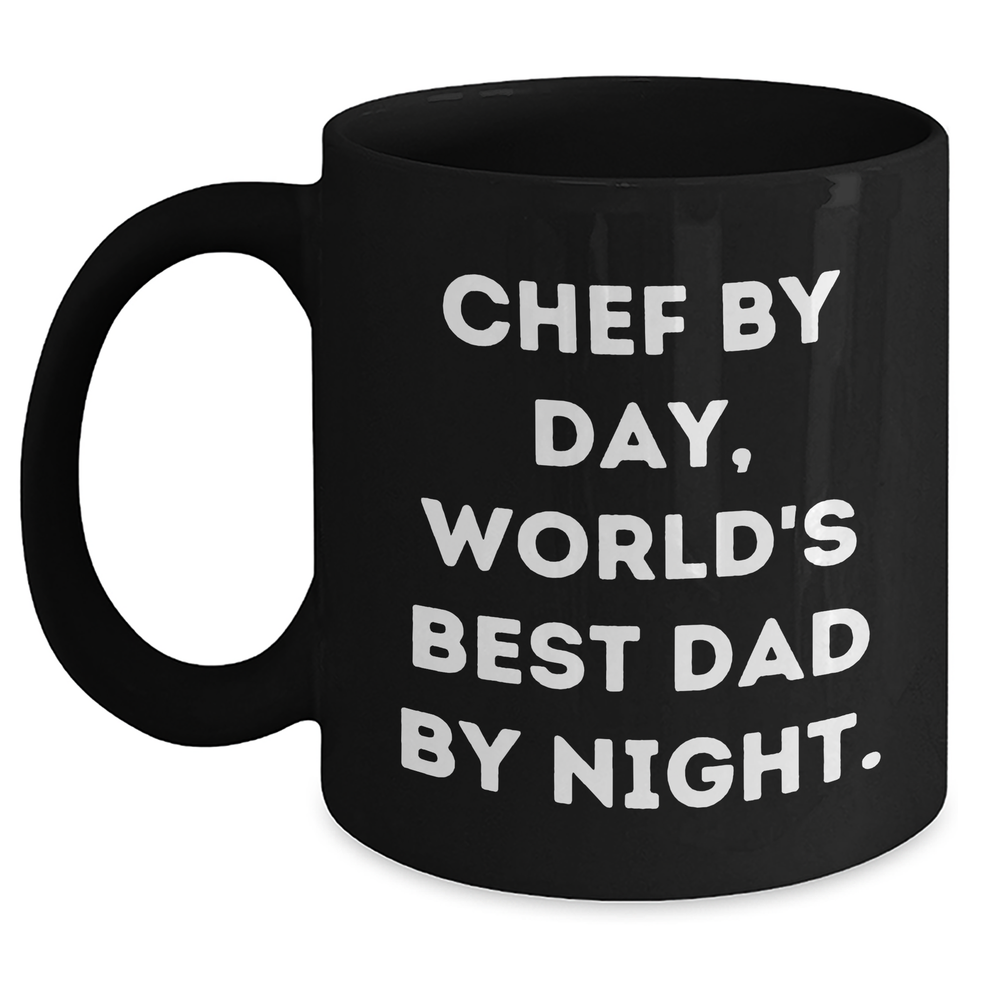 Chef Gifts from Men, Funny Black Coffee Mug for Graduation, 'Chef By Day, World's Best Dad By Night.' - Main
