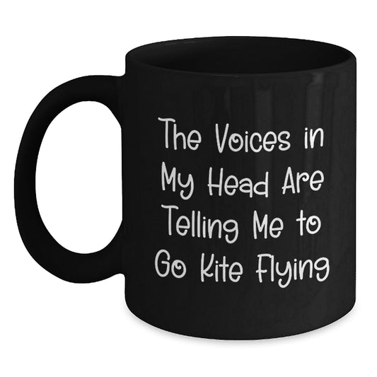 Funny Kite Flying Gifts from Friends to Kite Flying Enthusiasts, Black Coffee Mug with Inspirational Quote, Graduation Unique Gifts - Main