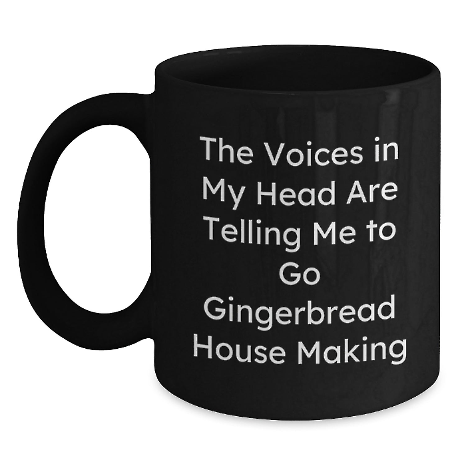 Funny Gingerbread House Making Gifts for Men, Women, Coworkers, or Family, Black Coffee Mug,  - Main