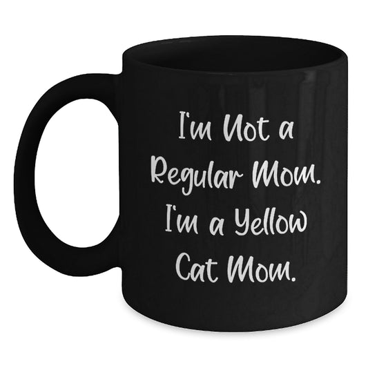 Yellow Cat Mom Gifts, Funny Quote Coffee Mug for Her, Gifts from Friends, Unique Birthday Unique Gifts for Women - Main