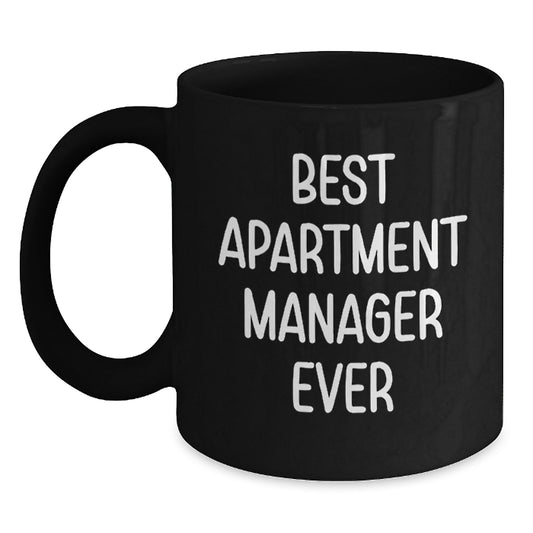 Funny Gift for Apartment Manager Best Ever Black Coffee Mugs Gifts from Men to Apartment Manager Friends at Christmas - Main