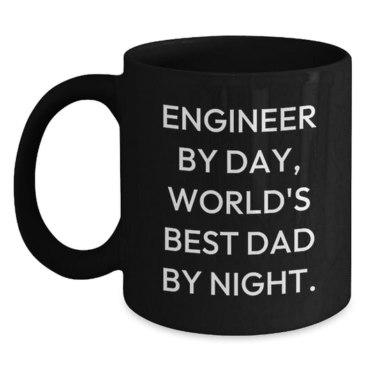 Funny Engineer Gifts Christmas Unique Black Coffee Mug Engineer By Day Dad By Night Men - Main
