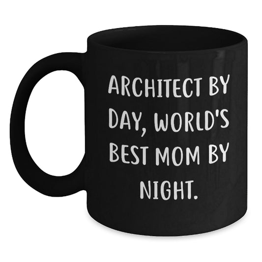 Funny Architect Gift, World's Best Mom Black Coffee Mug, Christmas Unique Gifts from Mom to Architect Friend, Perfect for Christmas Morning - Main