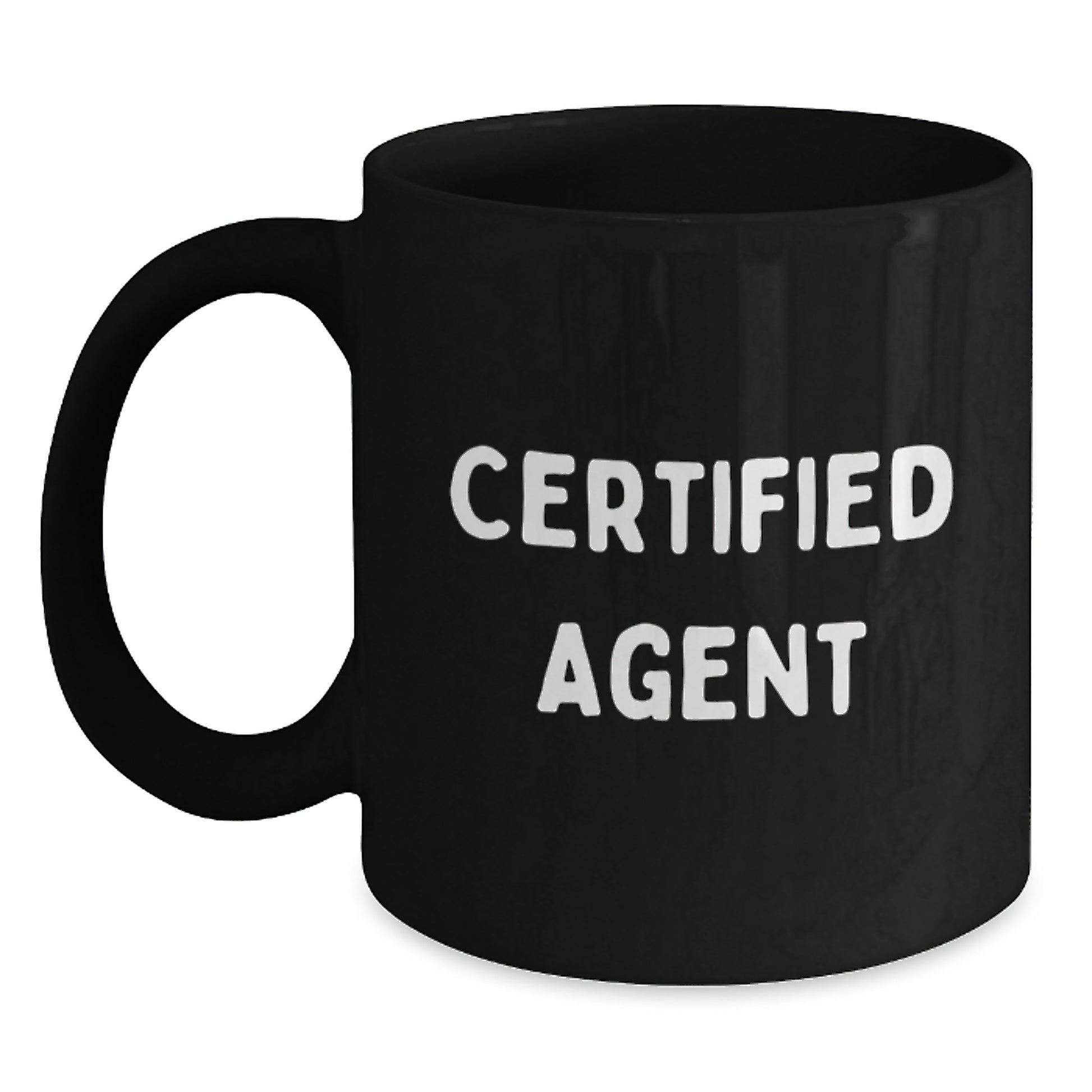 Funny Agent Gifts from Friends for Agent, Black Coffee Mugs for Certified Agent, Christmas Unique Gifts - Main