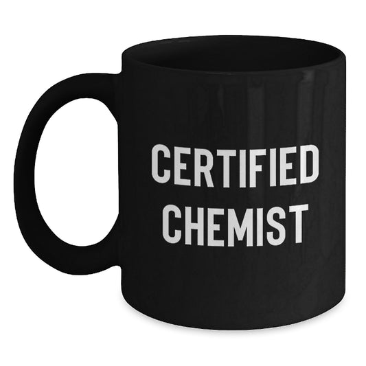 Funny Chemist Gifts from Friends - 'Coffee Fuels My Crazy Experiments' Black Coffee Mug for Birthday Unique Gifts for Chemist Men and Women - Main