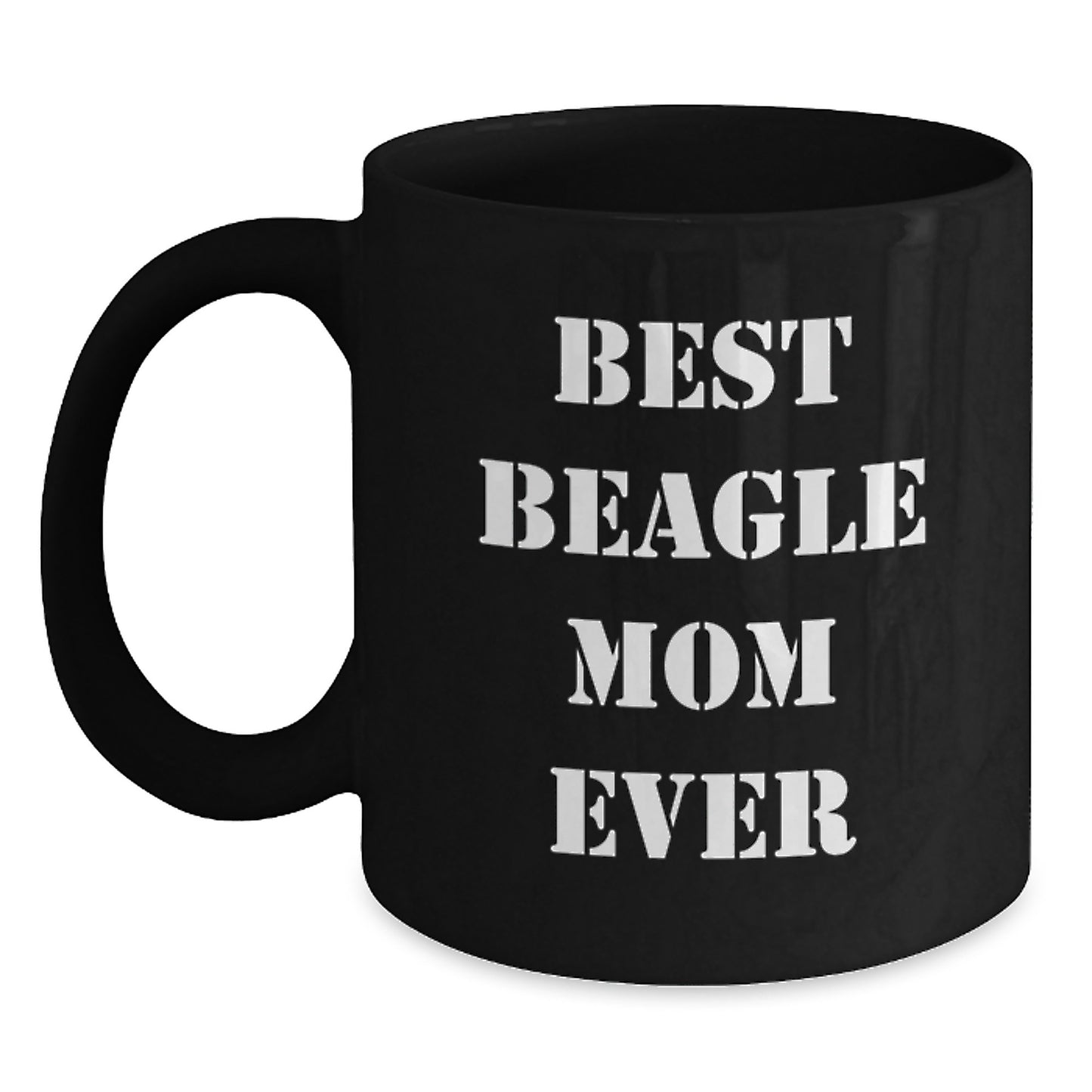 Beagle Dog Mom Gifts from Friends, Unique Birthday Unique Gifts for Women, Black Coffee Mug with 'Best Beagle Mom Ever' Quote - Main