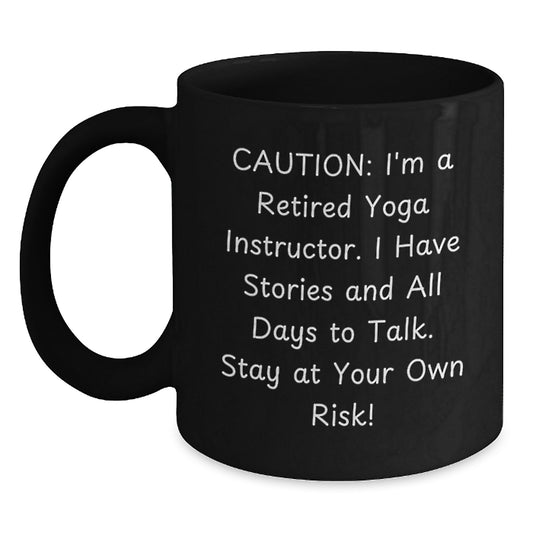 Funny Yoga Instructor Black Coffee Mugs Gifts from Best Friends for Men Women Coworkers Family - Main