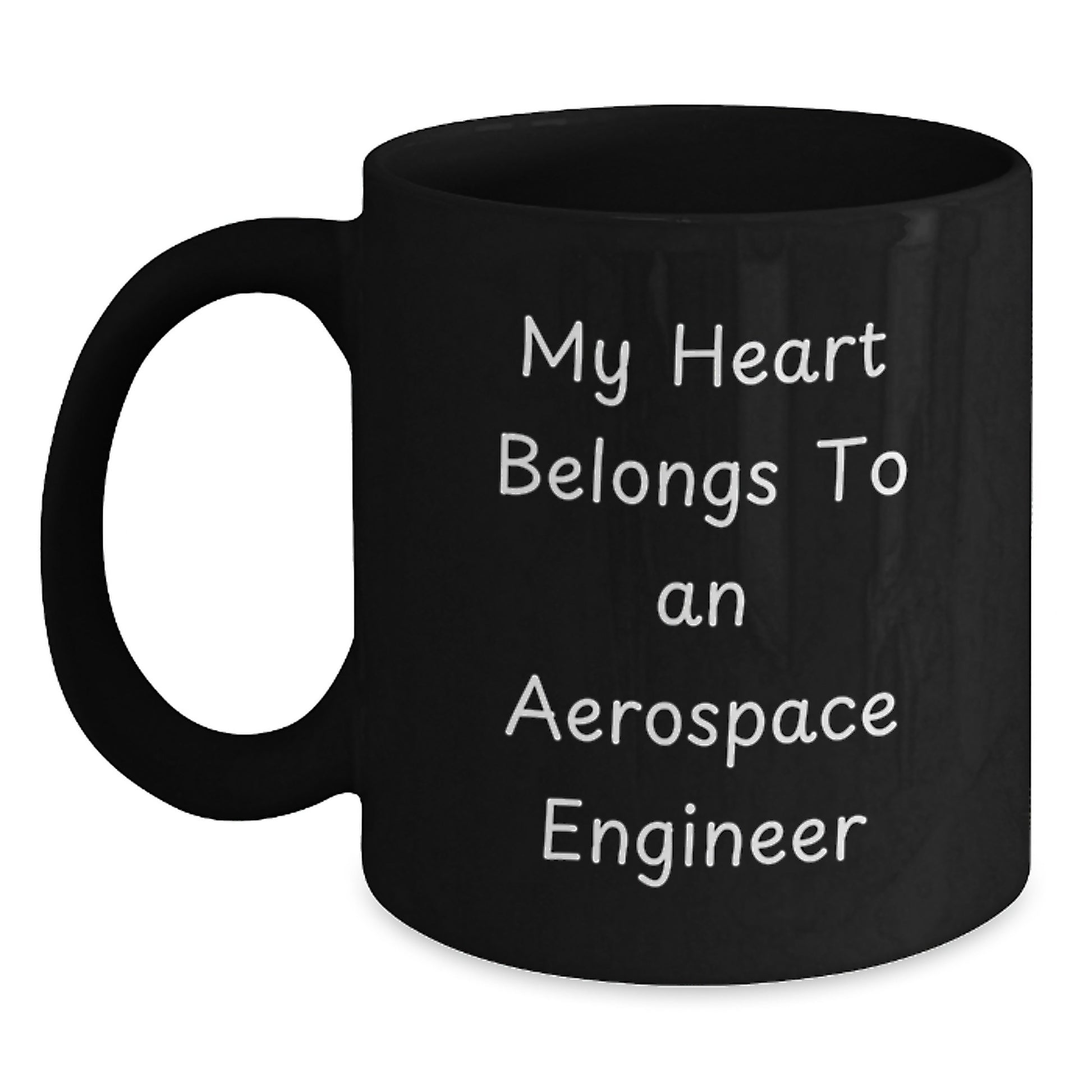 Gifts for Aerospace Engineer Friends and Family Funny Black Coffee Mug My Heart Belongs To An Aerospace Engineer Christmas Unique - Main