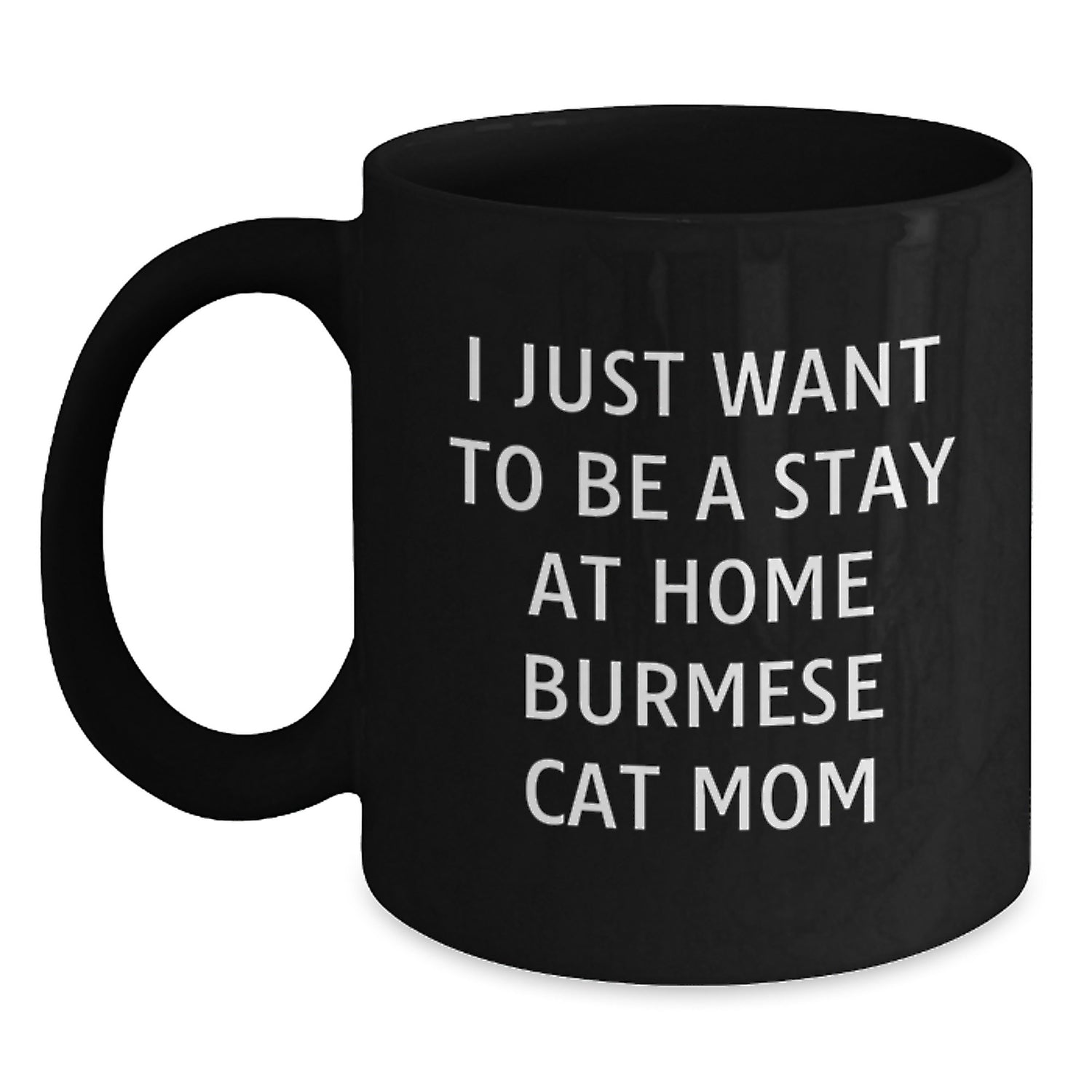 Funny Burmese Cat Mom Gifts from Husband for Christmas Unique Black Coffee Mug - Main