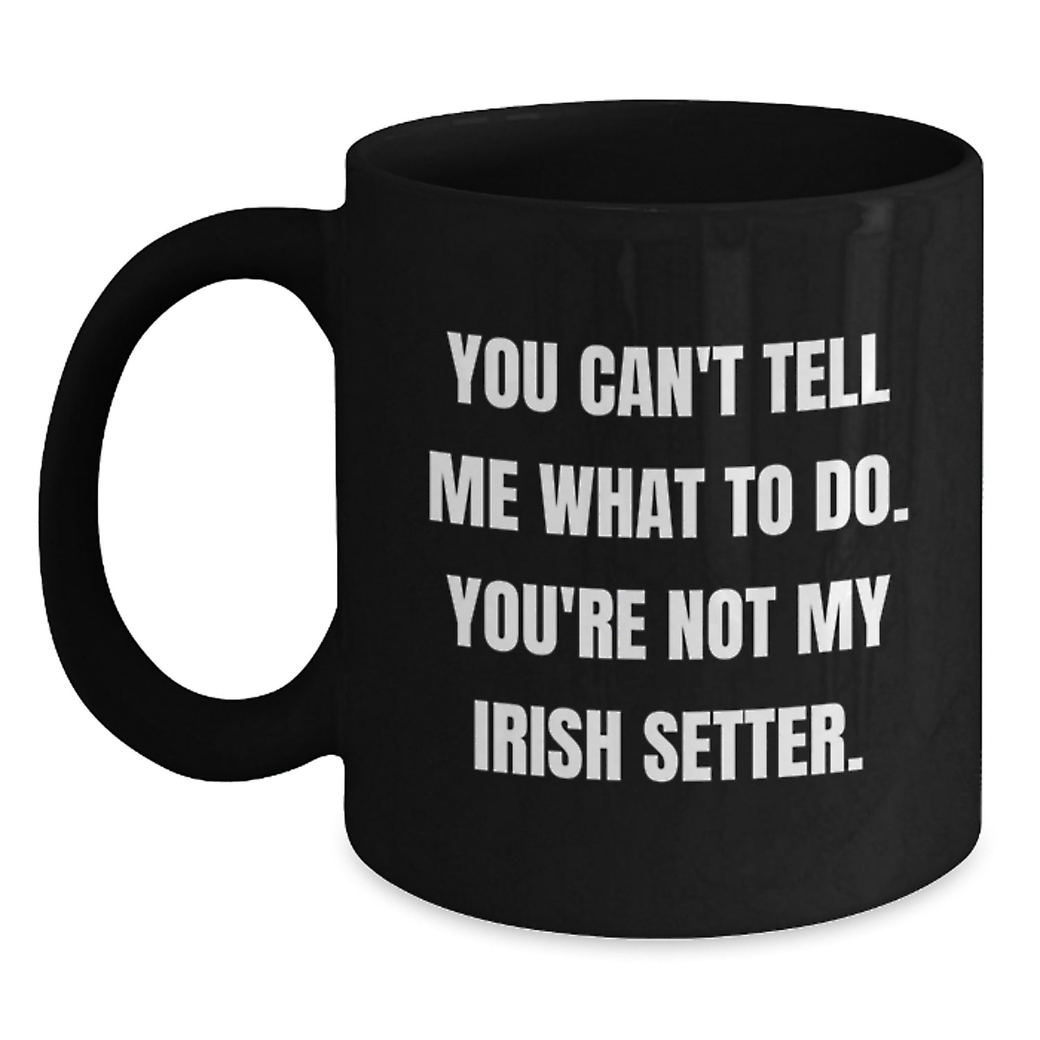 Funny Irish Setter Dog Lover Gifts from Friends for Birthday Unique Irish Setter Dog Black Coffee Mugs, You Can't Tell Me What To Do. You're Not My Irish Setter. - Main