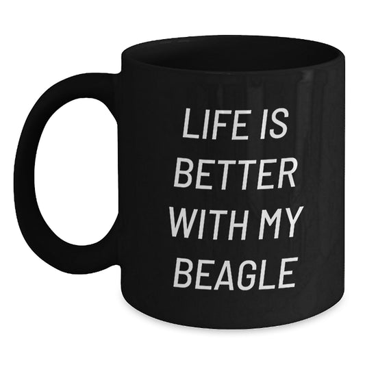Funny Beagle Dog Gifts from Men to Loved Ones Black Coffee Mug Valentine's Unique Ideas - Main