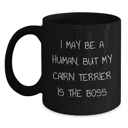 Cairn Terrier Dog Lovers Funny Quote Gifts from Friends for Birthday, Black Coffee Mug - Main
