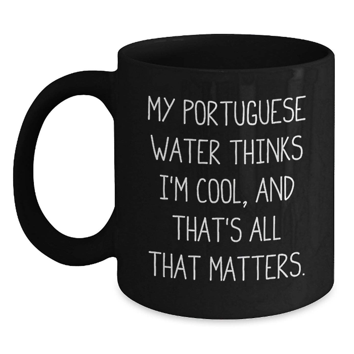 Portuguese Water Dog Lovers Funny Gifts from Family to Friends, Black Coffee Mug, Birthday Unique Present for Portuguese Water Dog Enthusiasts - Main