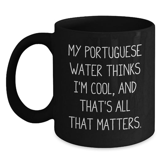 Portuguese Water Dog Lovers Funny Gifts from Family to Friends, Black Coffee Mug, Birthday Unique Present for Portuguese Water Dog Enthusiasts - Main