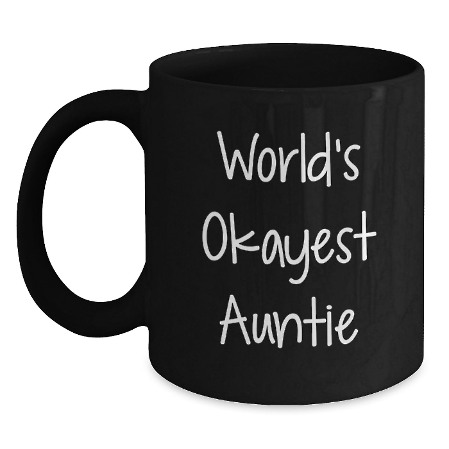 Funny World's Okayest Auntie Gifts from Family Members for Christmas Unique Mugs Black Coffee Mug Auntie - Main