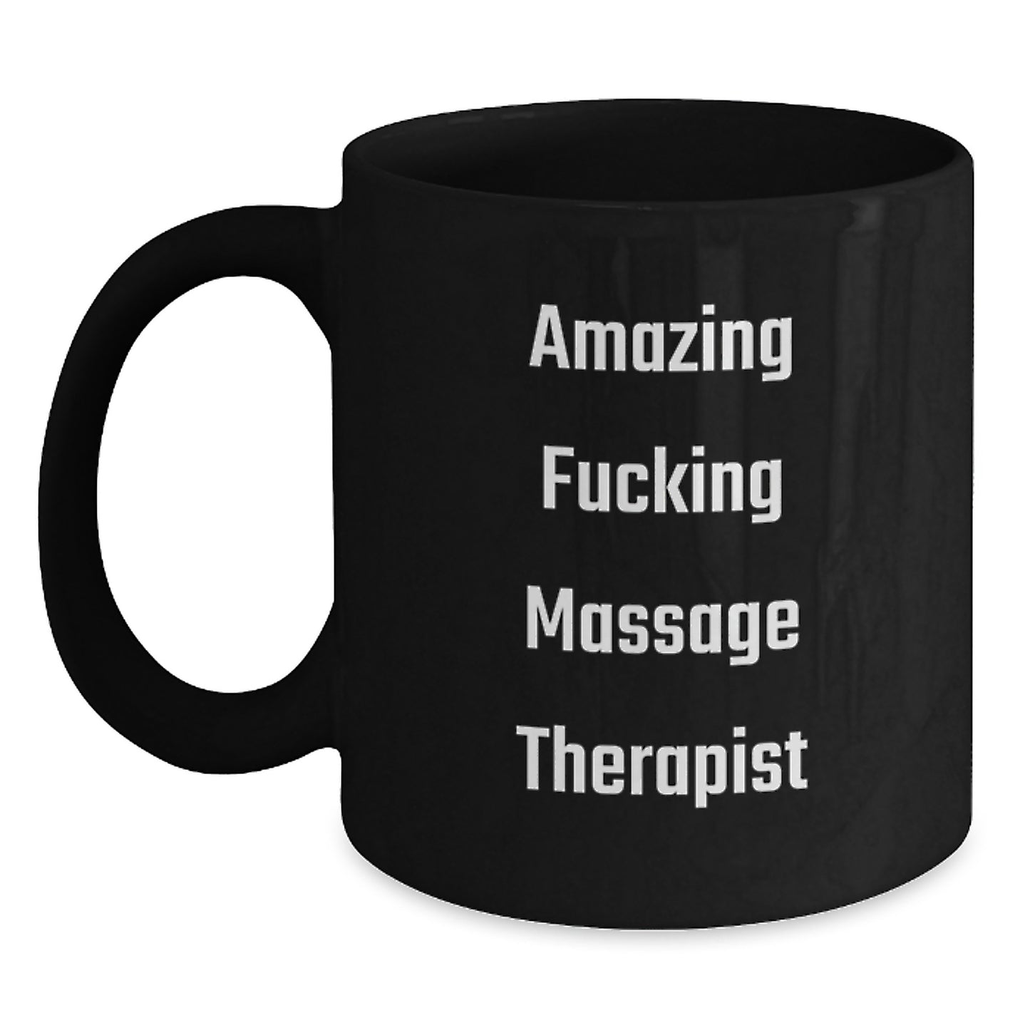Funny Gift Ideas for Massage Therapist Friends - 'Amazing F--king Massage Therapist' Black Coffee Mugs, Unique Gifts from Men to Women, Coworkers, Family - Main