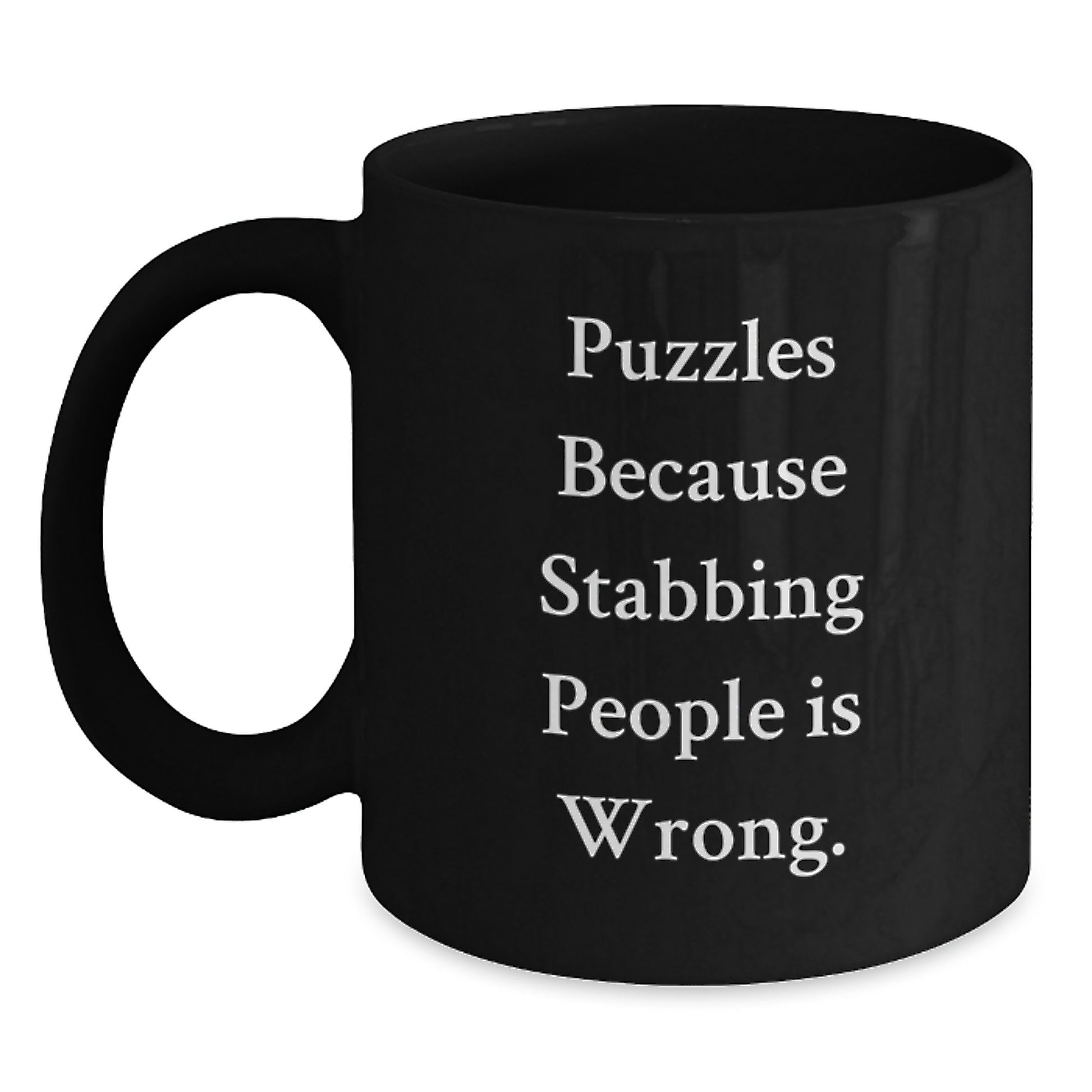 Funny Puzzles Gifts from Friends for Puzzles Lovers Black Coffee Mug Christmas Unique - Main