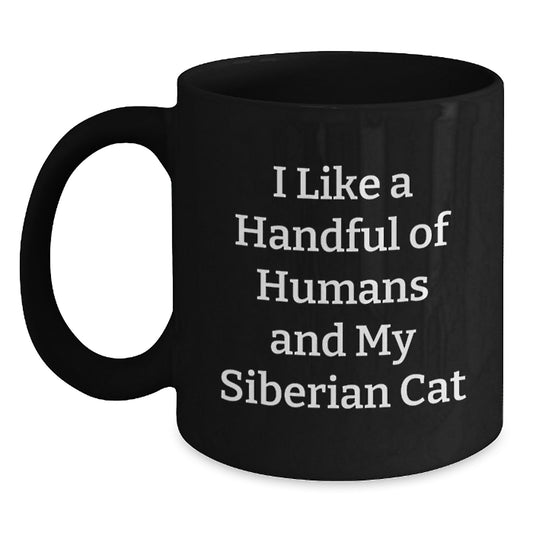 Funny Siberian Cat Lover Gifts from Men to Women - I Like A Handful Of Humans And My Siberian Cat Christmas Unique Gifts - Main
