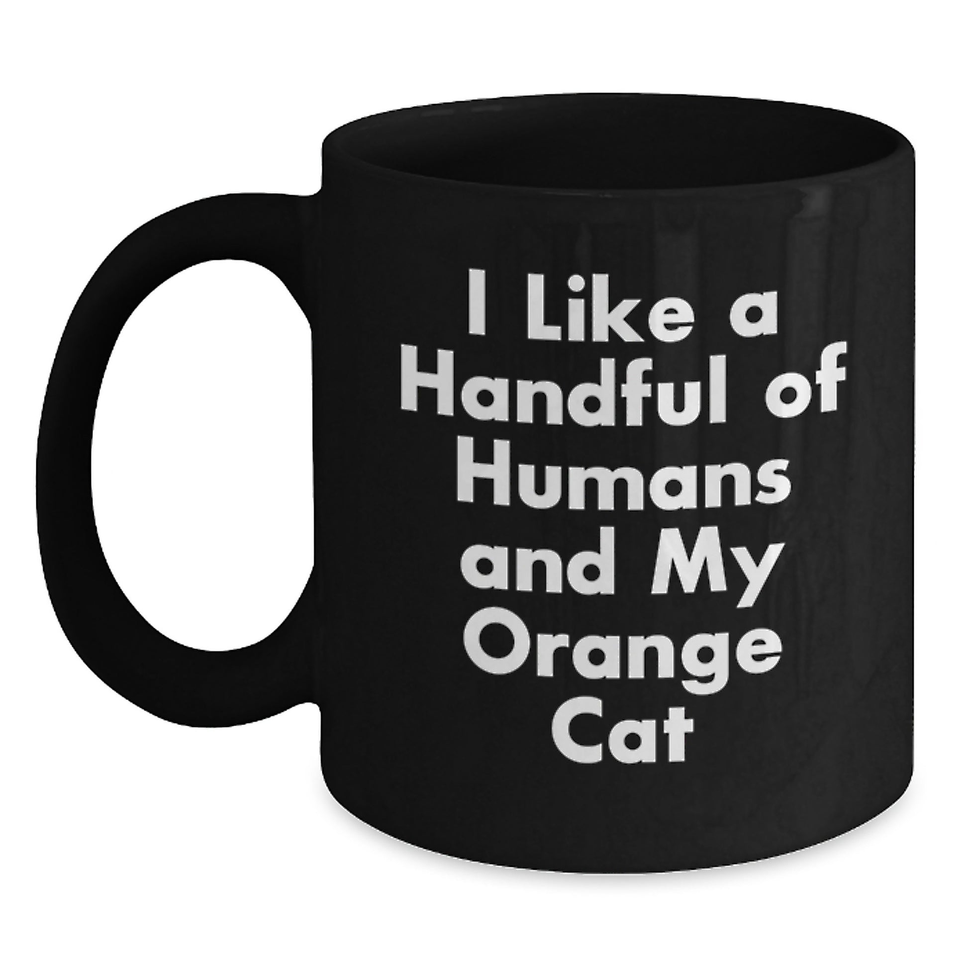 Funny Orange Cat Lover Gifts for Men, Women, or Friends - Orange Cat Enthusiast Black Coffee Mug, Perfect Christmas Unique Gifts from Family - Main