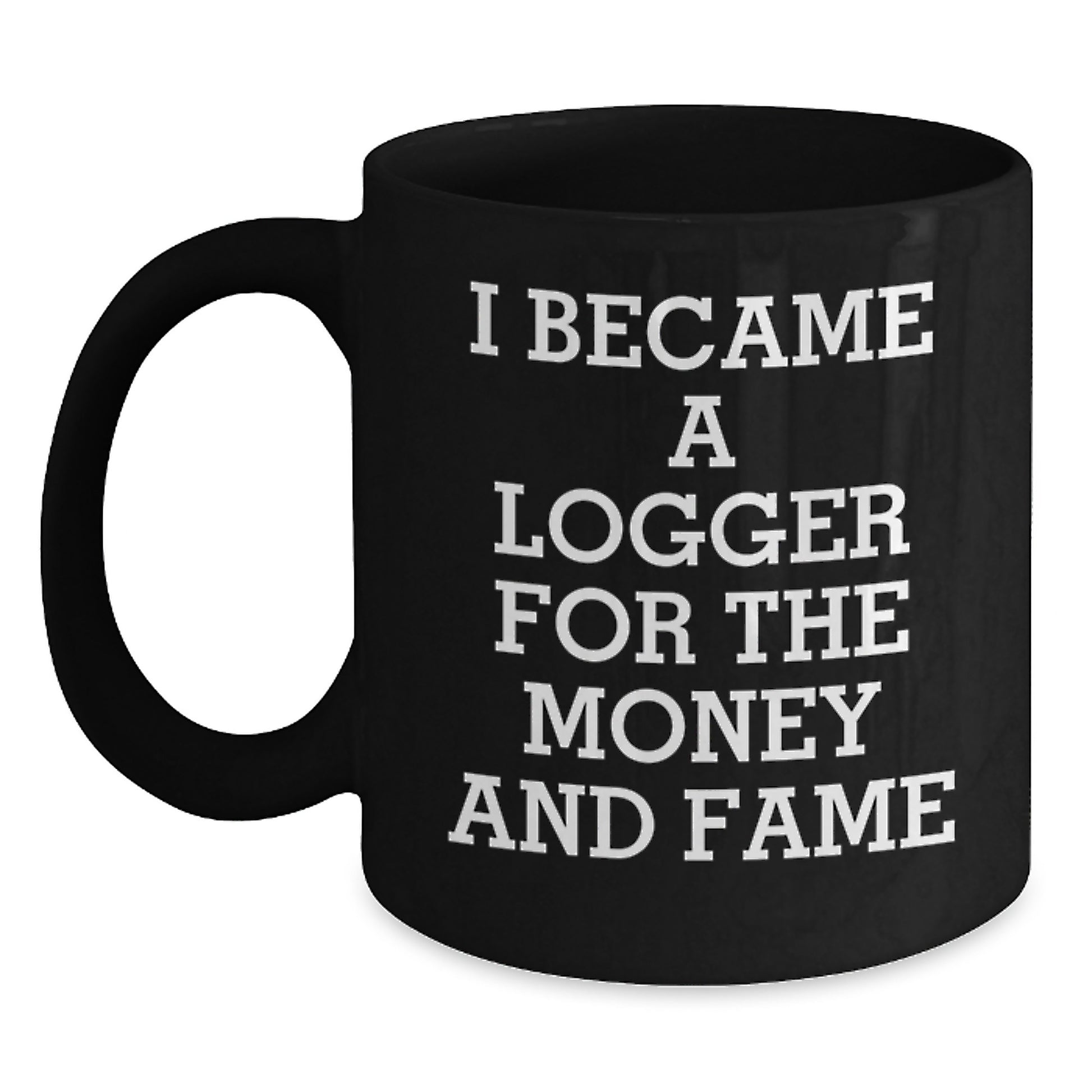 Funny Logger Gifts for Men, Unique Black Coffee Mug for Logger Enthusiasts, Christmas Unique Gifts from Friends to Logger - Main