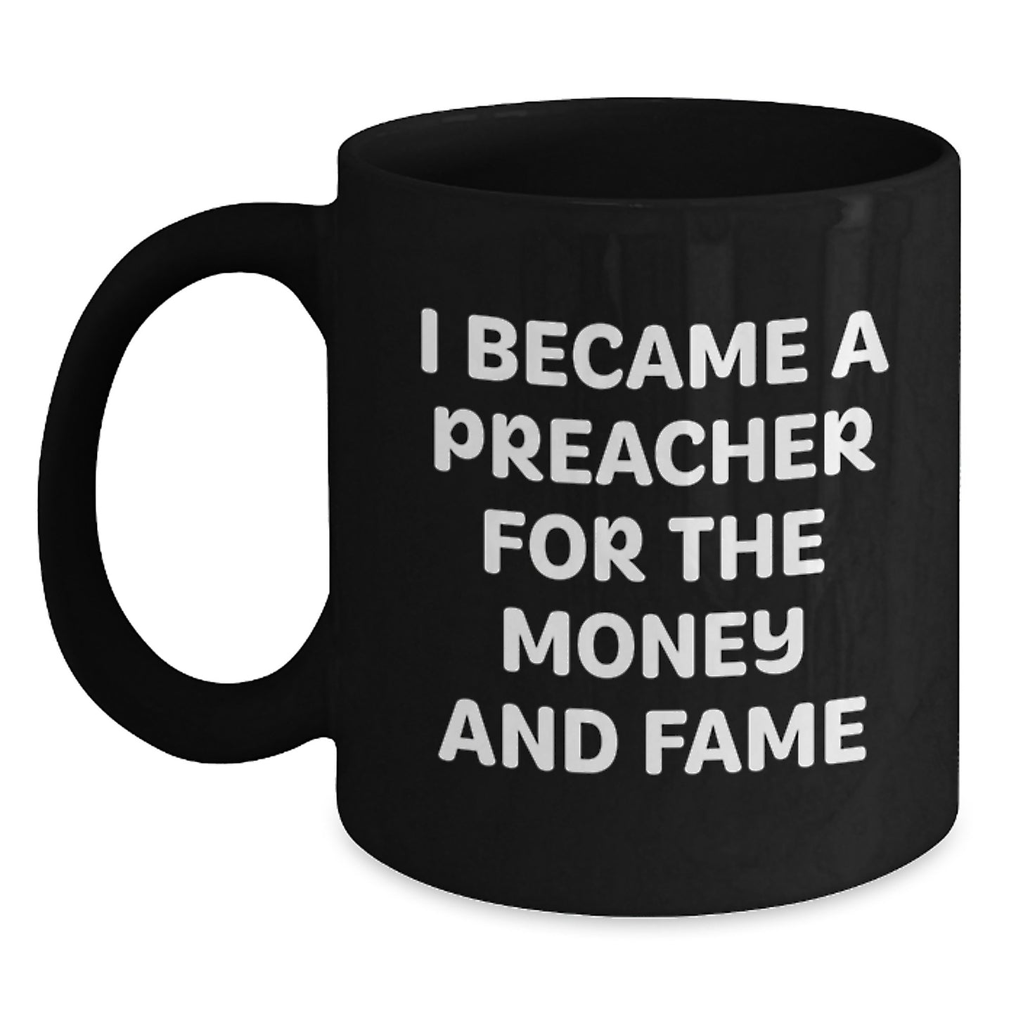 Funny Preacher Gifts for Men, Black Coffee Mug, Christmas Unique Presents from Friends to Family - Main