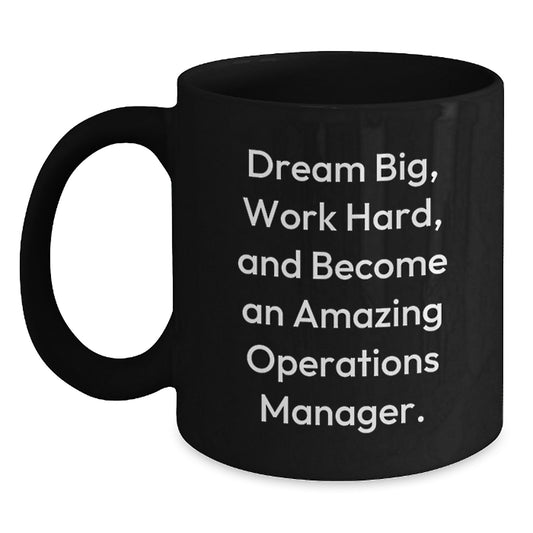 Christmas Unique Gifts from Men to Operations Manager Friends and Coworkers, Funny Black Coffee Mug for Dreams to Come True - Main