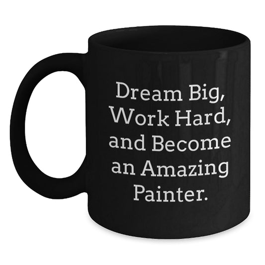Funny Painter Gifts from Friends, Cute Inspirational Black Coffee Mug for Painter Men Women - Main