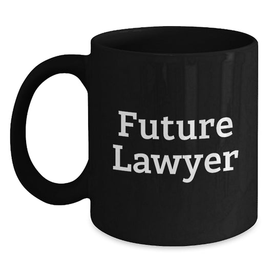 Funny 'Future Lawyer' Black Coffee Mug for Lawyer Gifts on Birthday, Gifts from Family, Friends, or Coworkers for Lawyer - Main