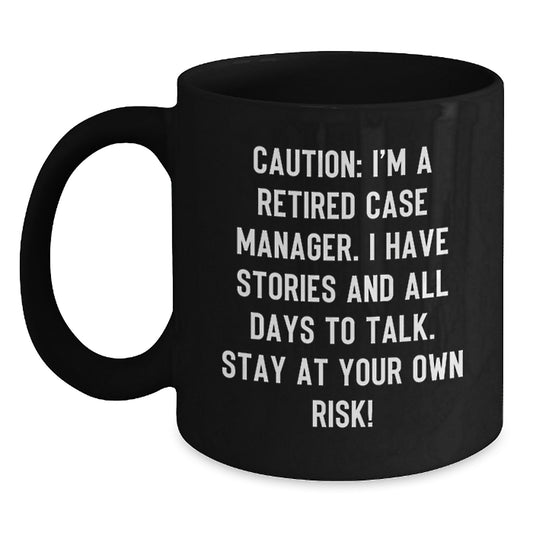 Case Manager Gifts, Humorous Mugs for Coworkers, Funny Black Coffee Mug, Gifts from Friends to Case Manager, Graduation Unique Gifts for Case Manager, Inspirational Quote, 11oz or 15oz - Main