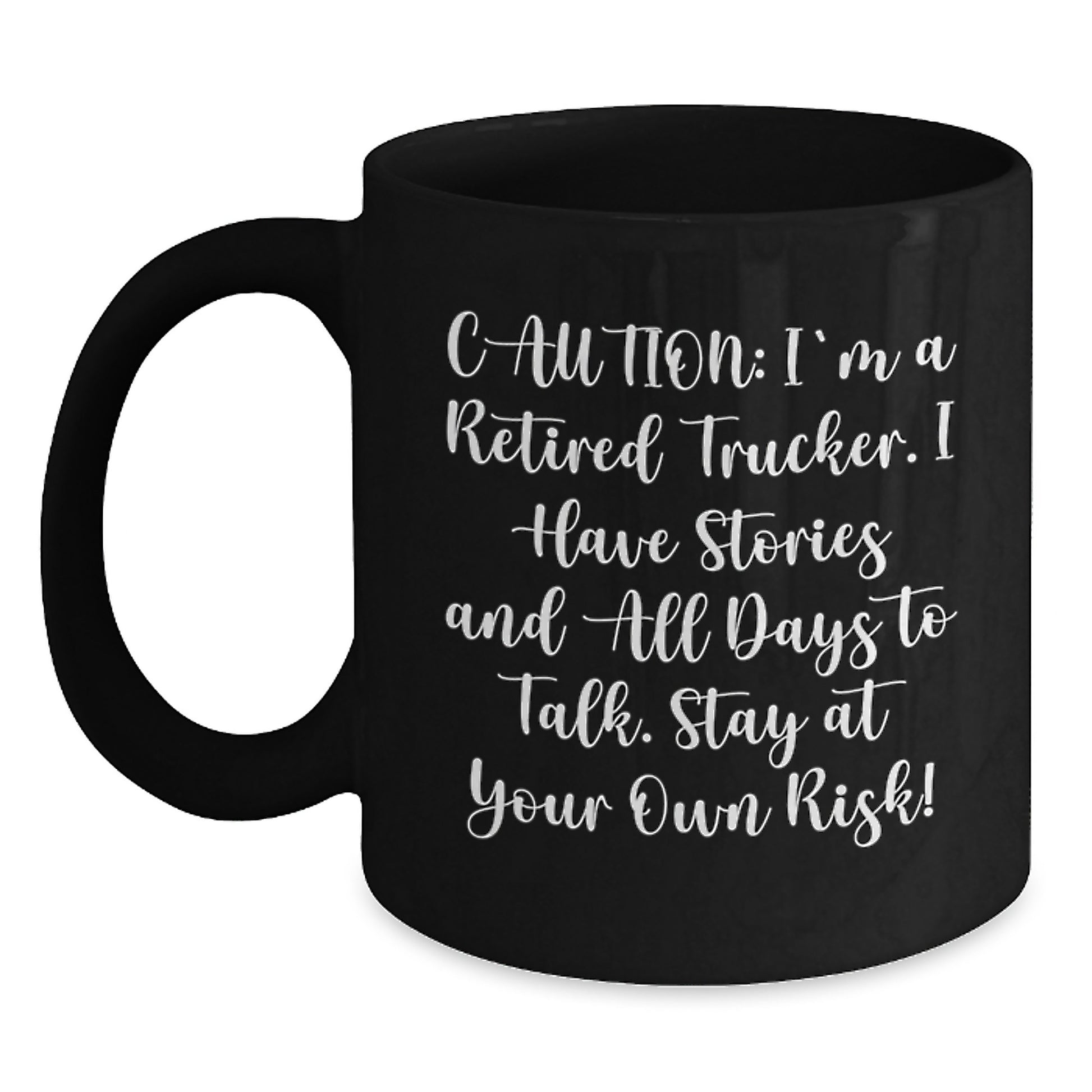 Funny Trucker Gifts for Him, Black Coffee Mug, Gifts from Family, Friends, Coworkers, Trucker Humor, Christmas Unique Presents - Main