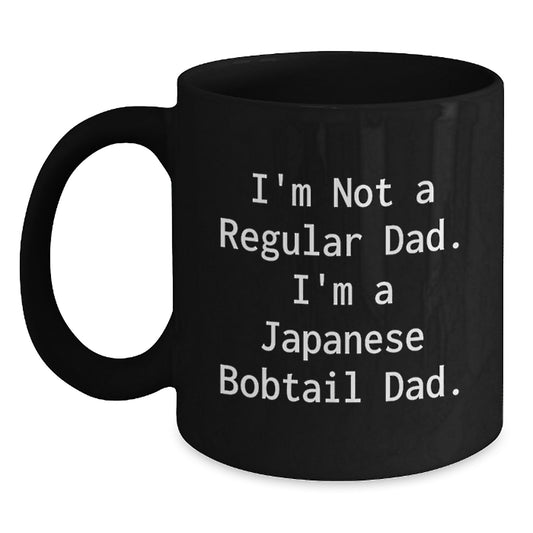 Funny Japanese Bobtail Cat Dad Gifts - Unique Black Coffee Mugs for Christmas Unique Gifts from Men to Japanese Bobtail Cat Lovers - Main