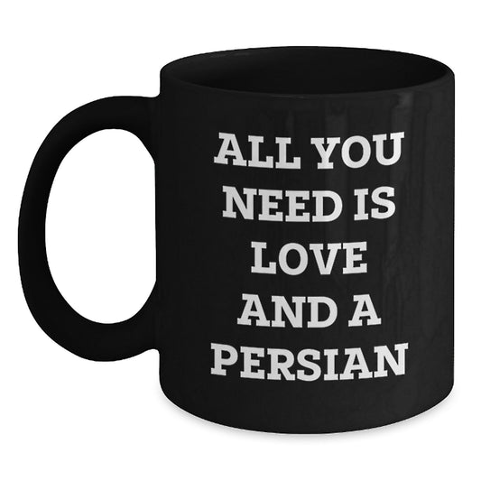 Funny Persian Cat Black Coffee Mug Gifts from Men to Women Friends Family for Christmas Unique Presents - Main