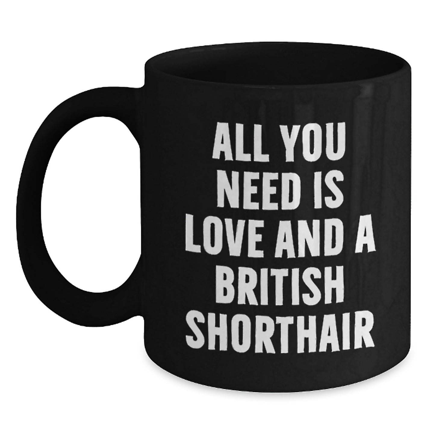 Funny British Shorthair Cat Gifts for British Shorthair Cat Lovers, Black Coffee Mug with Inspirational Quote, Gifts from Friends, Family, or Coworkers this Christmas - Main