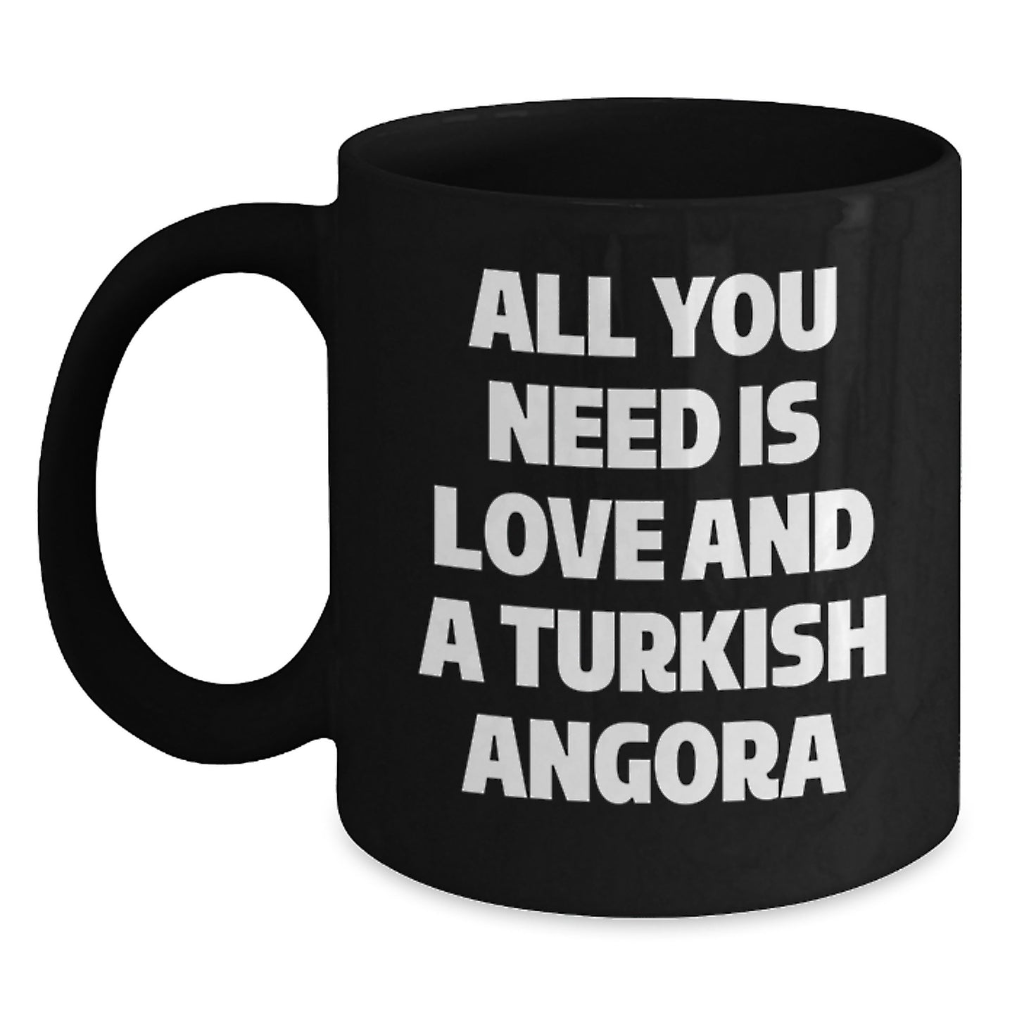 Turkish Angora Cat Lover Gifts from Men - Christmas Unique Gifts for Turkish Angora Cat Enthusiast - Inspirational Black Coffee Mug - Main