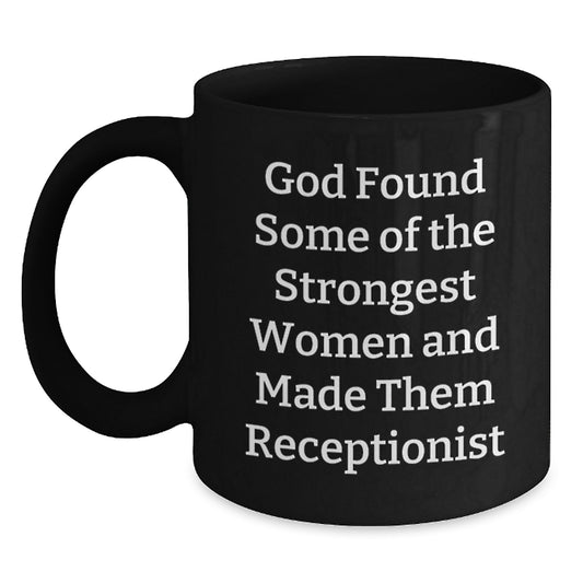 Funny Quote Receptionist Gifts from Men to Women Christmas Unique Black Coffee Mugs - Main
