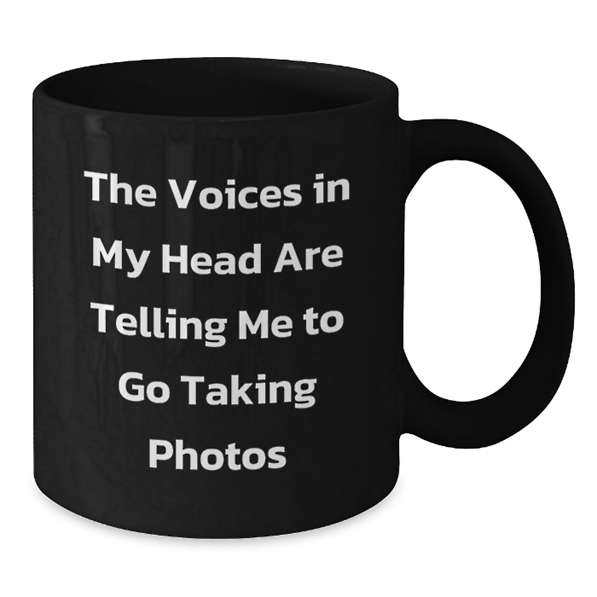 Funny Taking Photos Gifts for Friends and Family - Black Coffee Mug 'The Voices In My Head Are Telling Me To Go Taking Photos' Christmas Unique Mugs Gifts from Men to Women - Additional