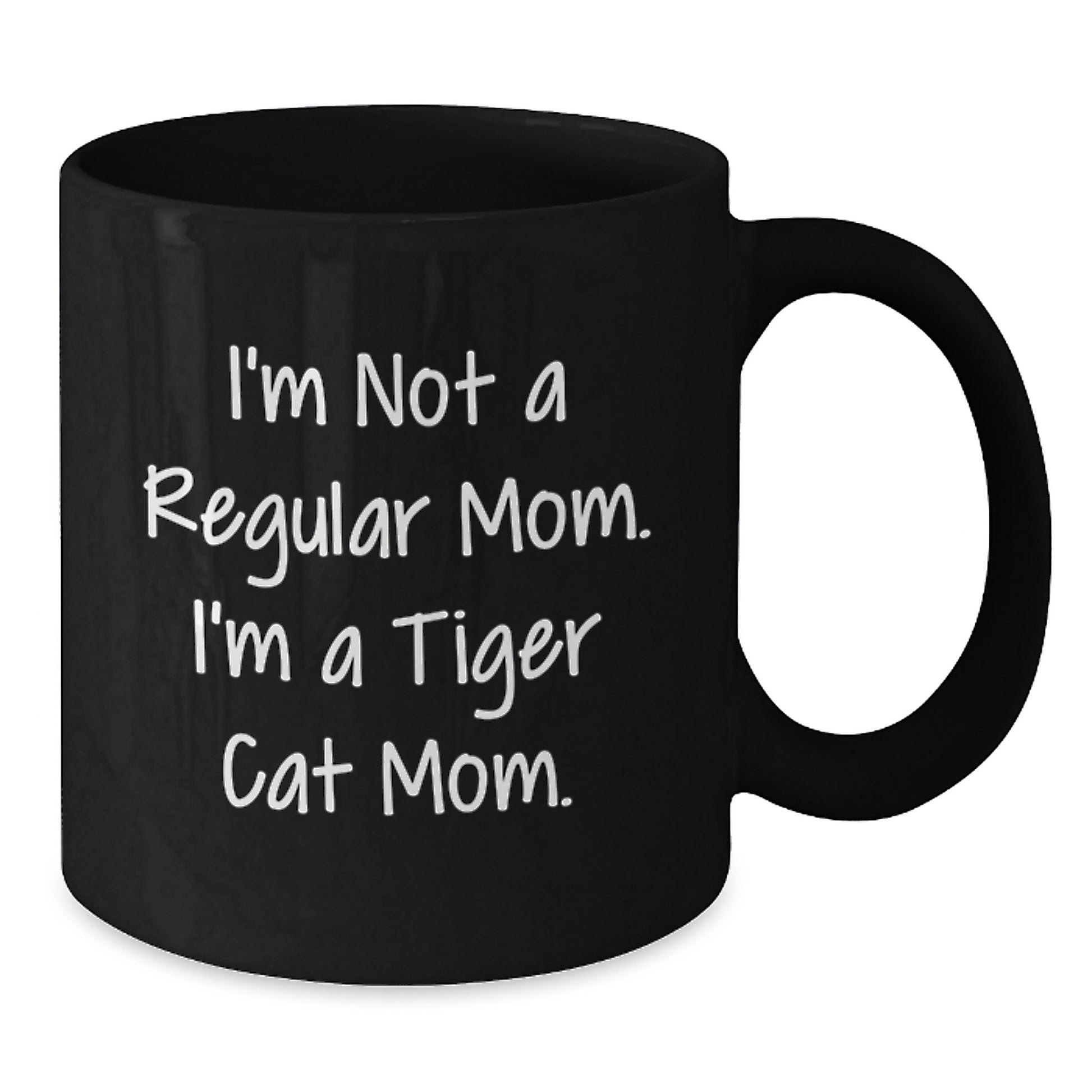 Funny Tiger Cat Mom Gifts from Family for Tiger Cat Enthusiasts, Black Coffee Mug, Birthday Unique Present - Additional