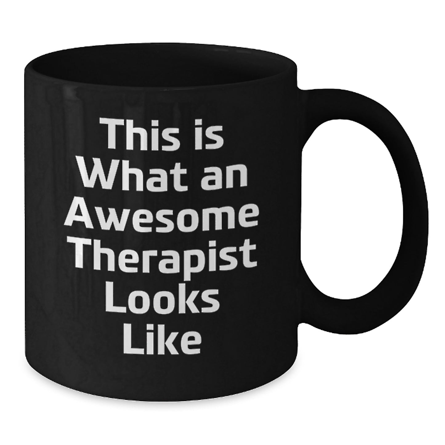 Funny Therapist Gifts, This Is What An Awesome Therapist Looks Like Black Coffee Mug, Christmas Unique Presents for Therapist Friends from Family - Additional