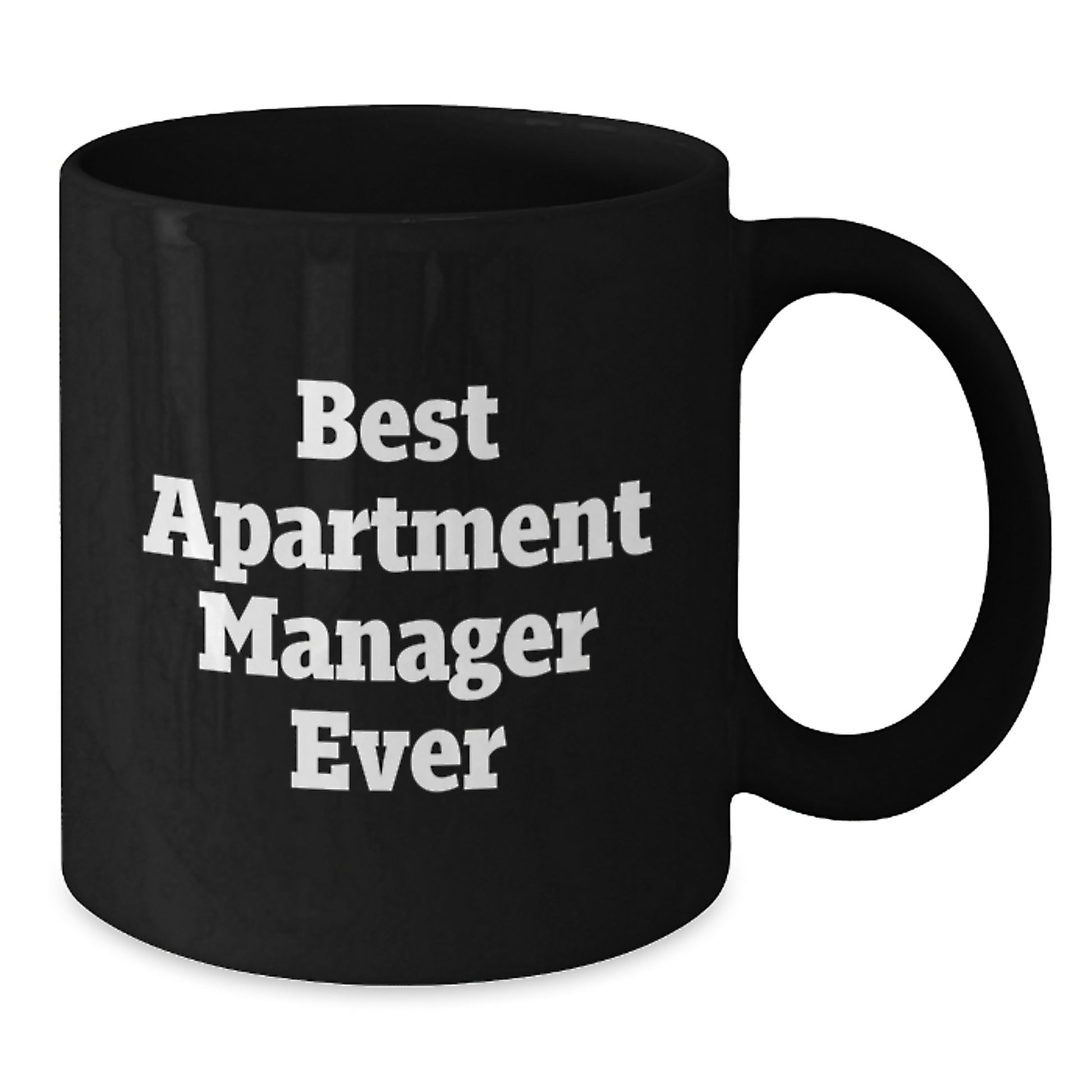 Funny Gifts from Friends, Family, or Coworkers - Best Apartment Manager Ever Black Coffee Mug, Unique Christmas Unique Gifts for Apartment Manager, Men, Women, or Office Colleagues - Additional