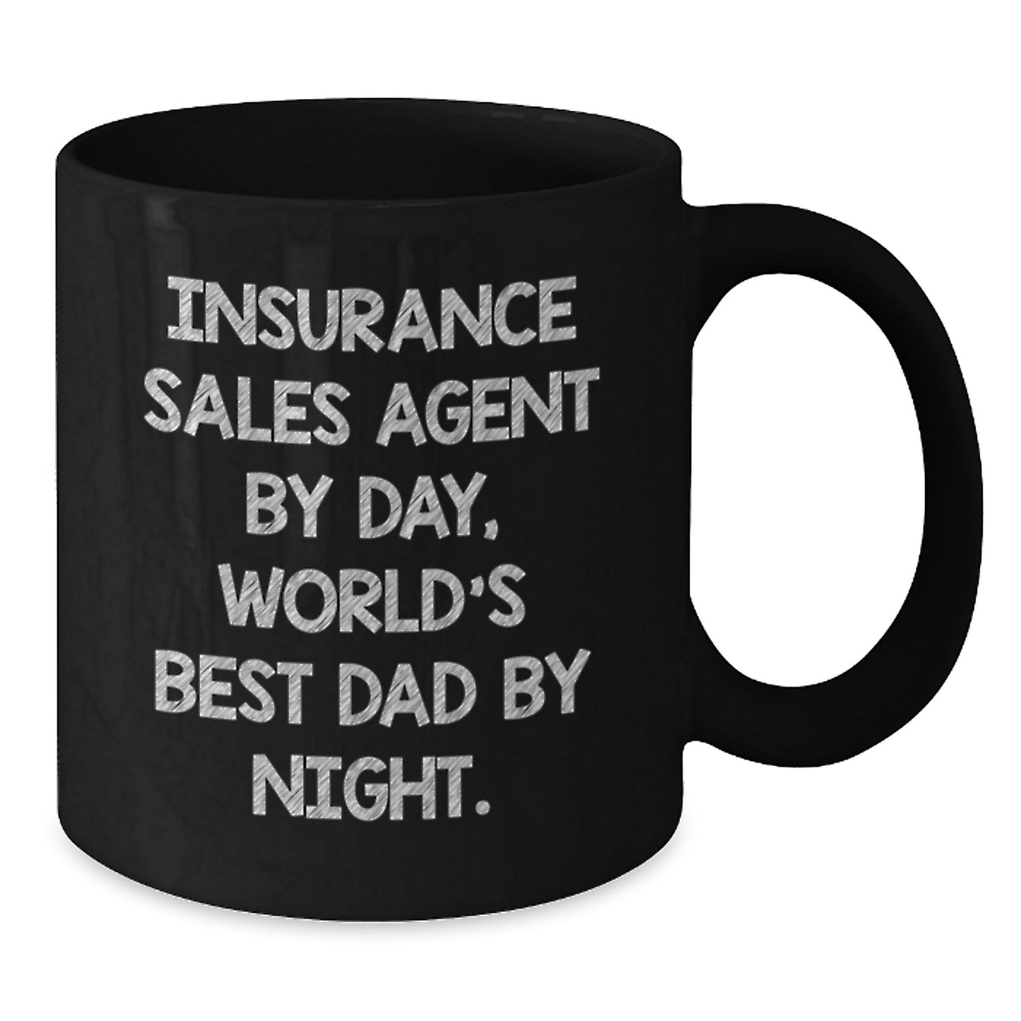 Funny Insurance Sales Agent Gifts for Men, Black Coffee Mugs with 'Insurance Sales Agent By Day, World's Best Dad By Night.', Unique Christmas Unique Gifts from Dad to Insurance Sales Agent - Additional