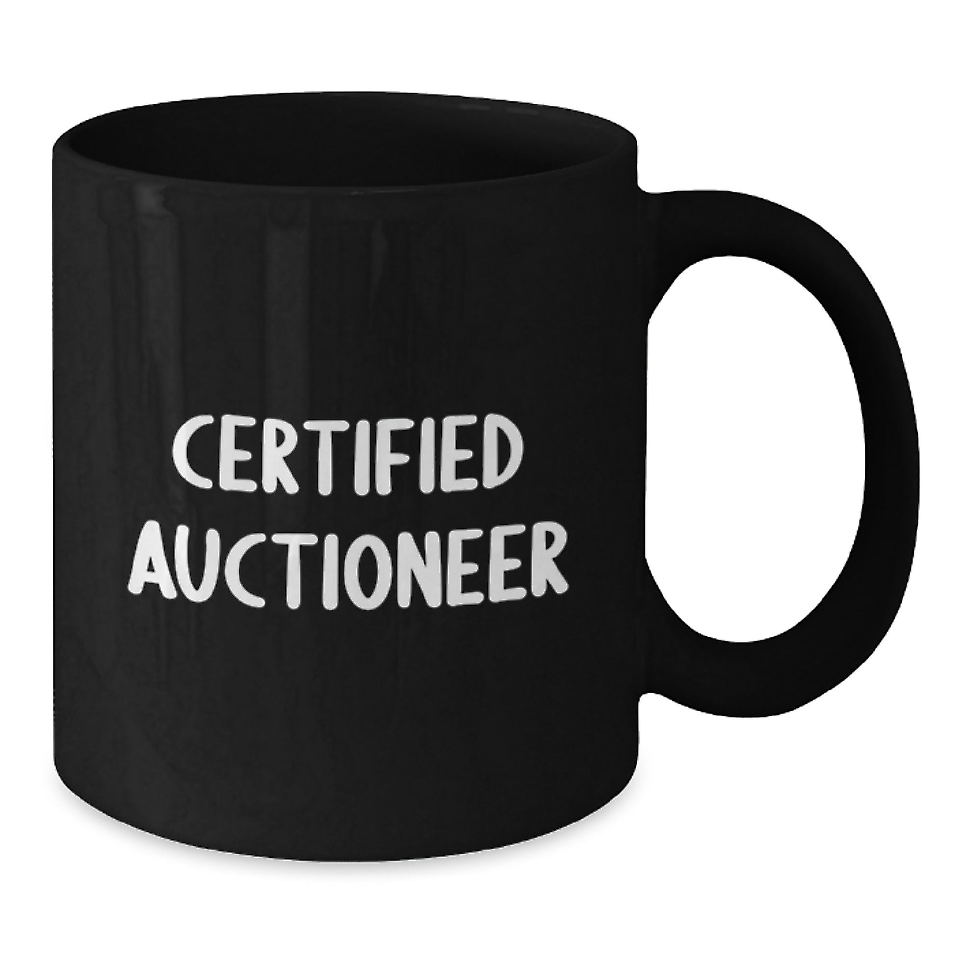 Funny Auctioneer Gifts for Men, Friends, Coworkers, or Family - 'Certified Auctioneer' Black Coffee Mug, Graduation Unique Gifts - Additional