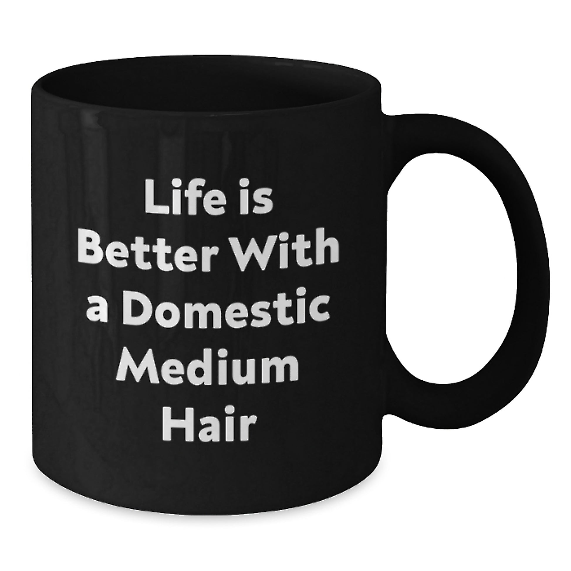 Domestic Medium Hair Enthusiasts Gifts, Funny Inspirational Quote, Black Coffee Mug for Graduation, Gifts from Family, Gifts for Domestic Medium Hair - Additional
