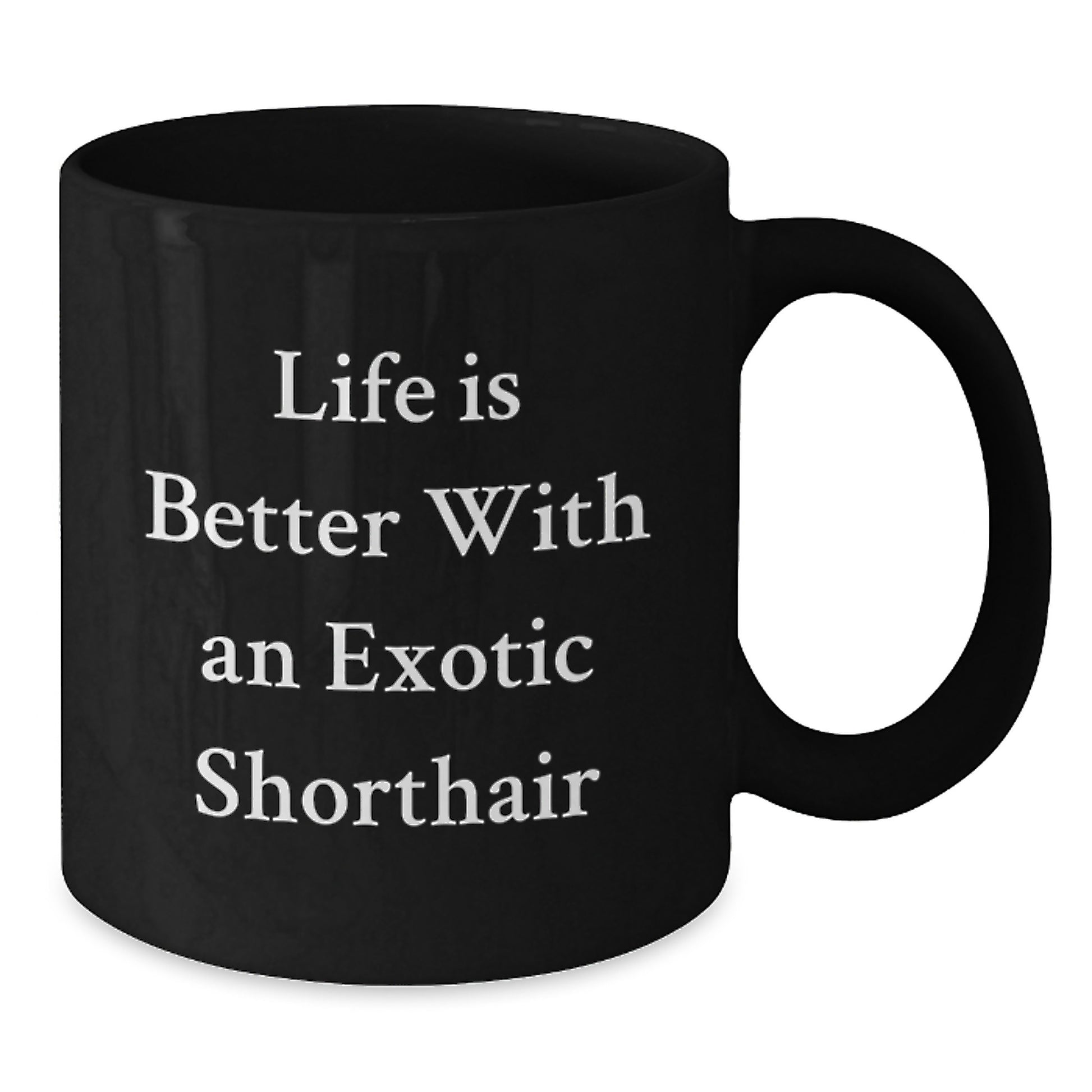Exotic Shorthair Cat Lovers Gifts, Funny Quote Black Coffee Mug for Graduation, Gifts from Friends to Family, 11oz or 15oz - Additional
