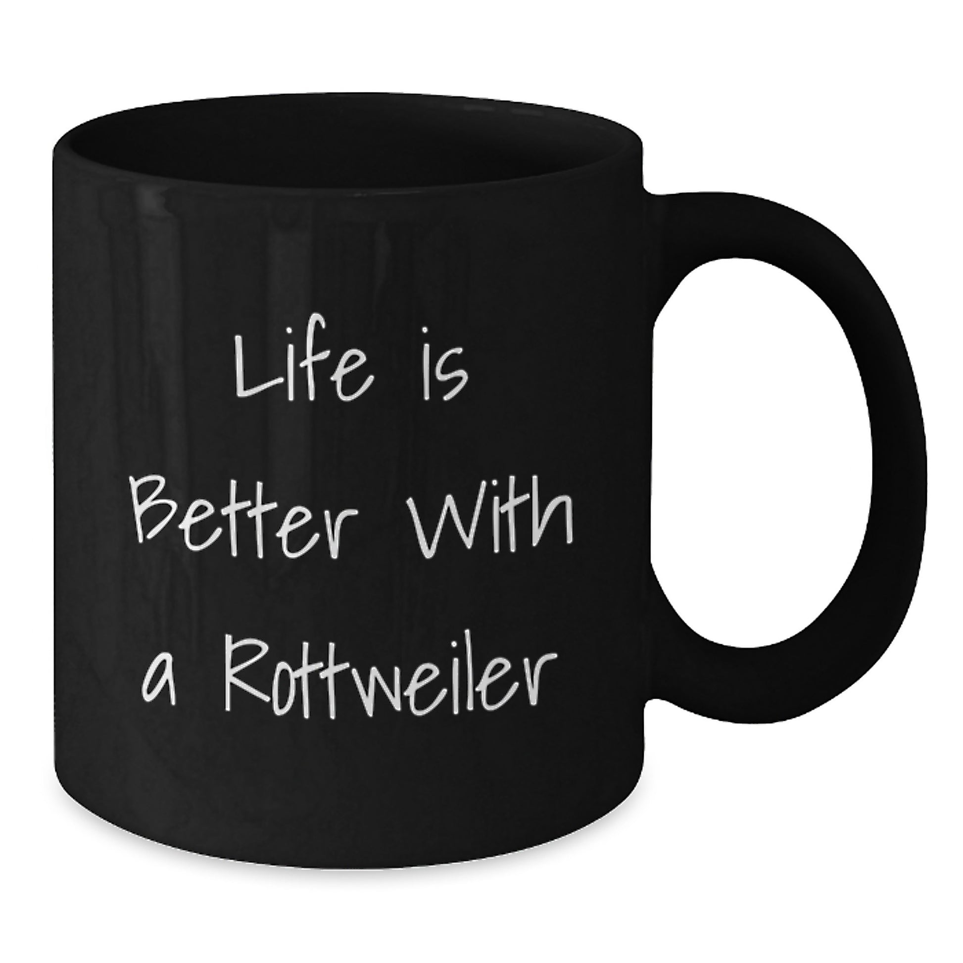 Rottweiler Dog Lover Gift Funny Quote Black Coffee Mug, Birthday Unique Gifts from Friends for Rottweiler Dog Owners - Additional