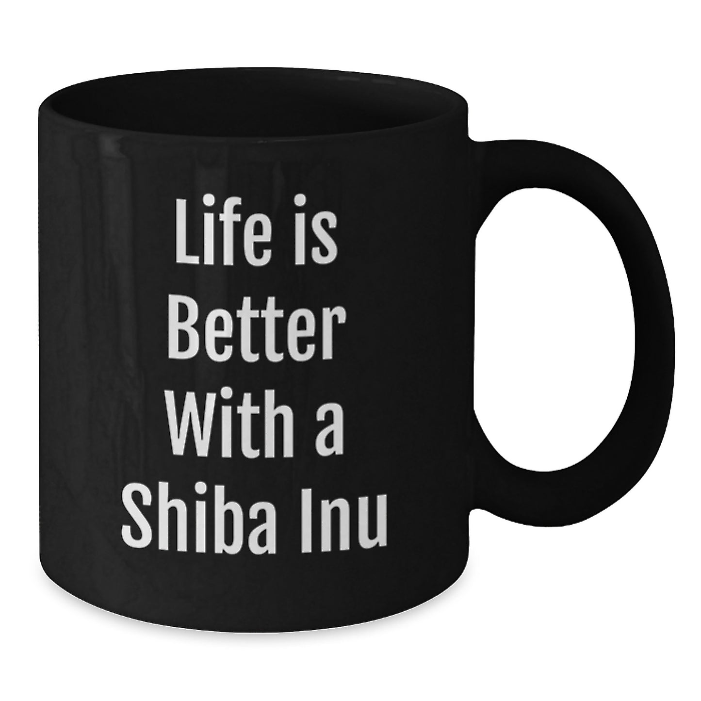 Shiba Inu Dog Lover Gifts from Friends, Funny Black Coffee Mug for Men Women Family Friends Birthday Unique Gifts - Additional