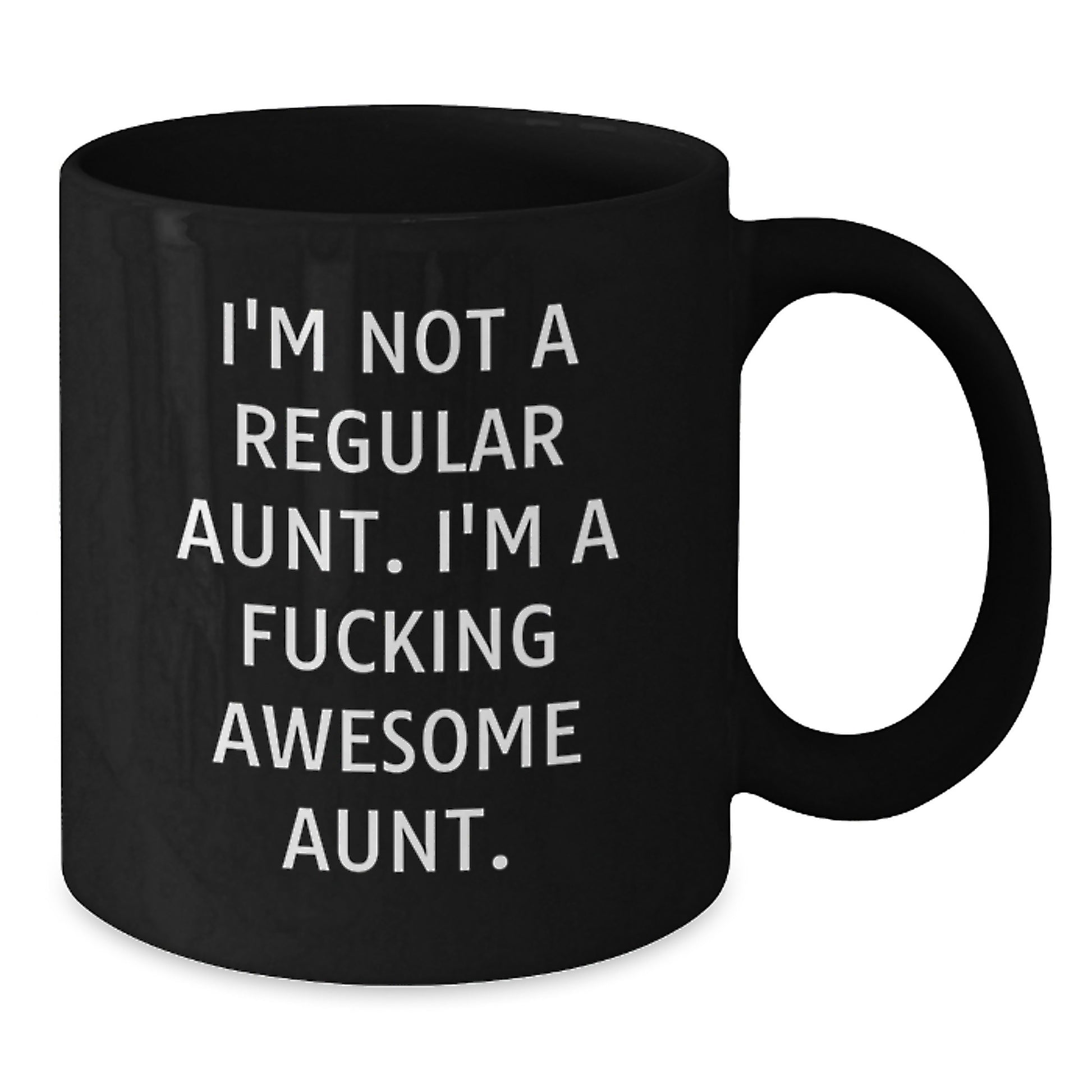 Funny Gifts for Awesome Aunt, Black Coffee Mug for Aunt, I'm Not A Regular Aunt, Black Ceramic Mug for Her - Additional