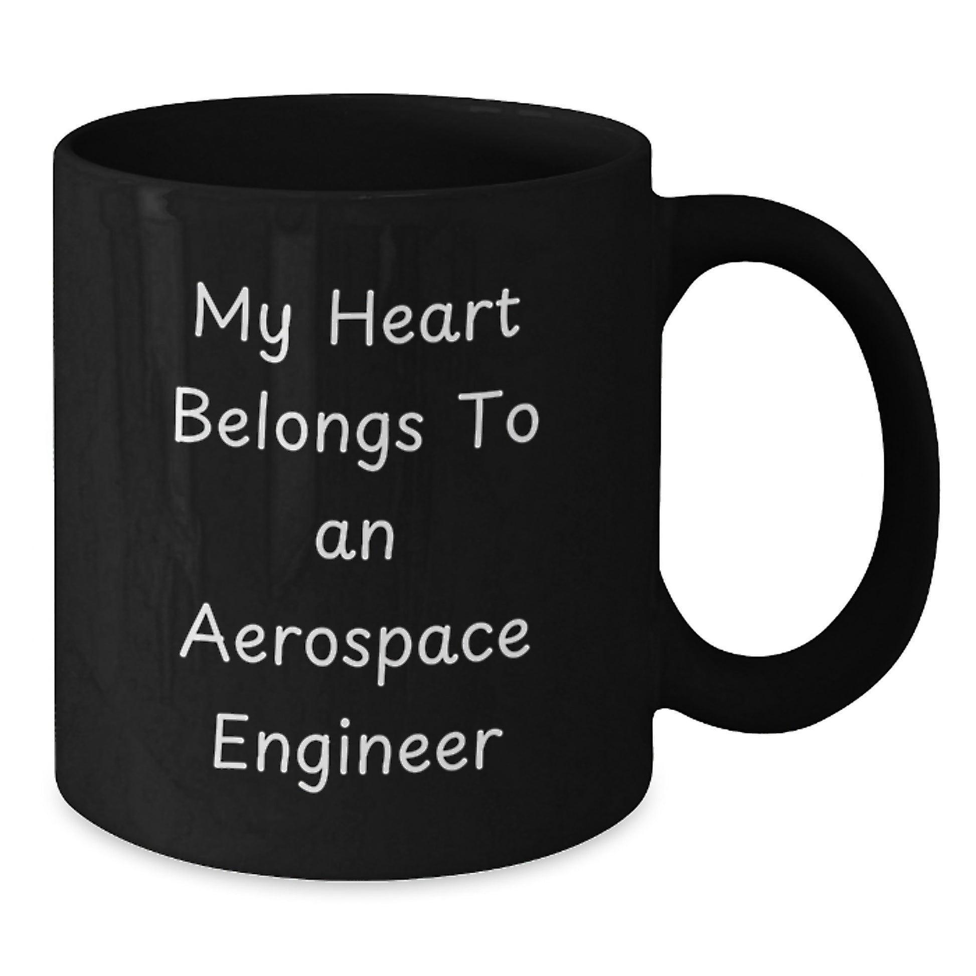 Gifts for Aerospace Engineer Friends and Family Funny Black Coffee Mug My Heart Belongs To An Aerospace Engineer Christmas Unique - Additional