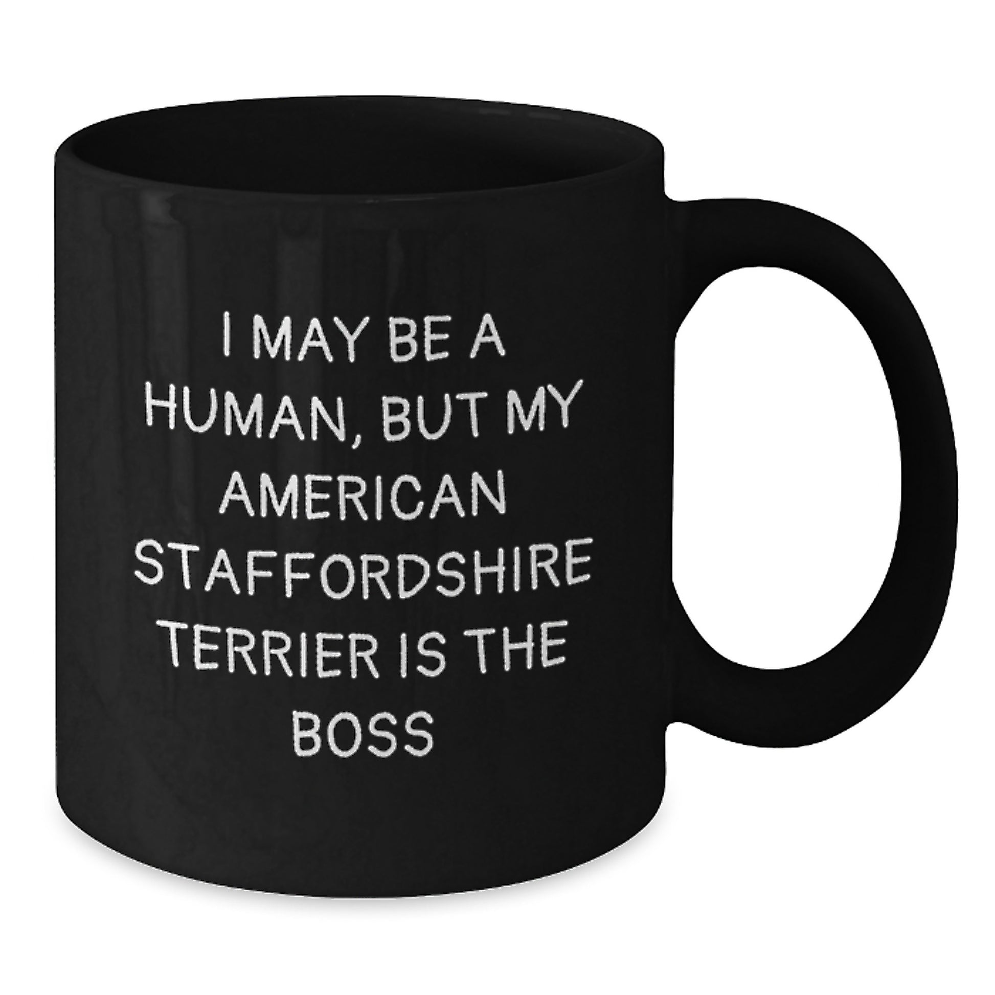 Funny American Staffordshire Terrier Dog Lover Gifts from Men for Valentine's Unique Black Coffee Mug - Additional
