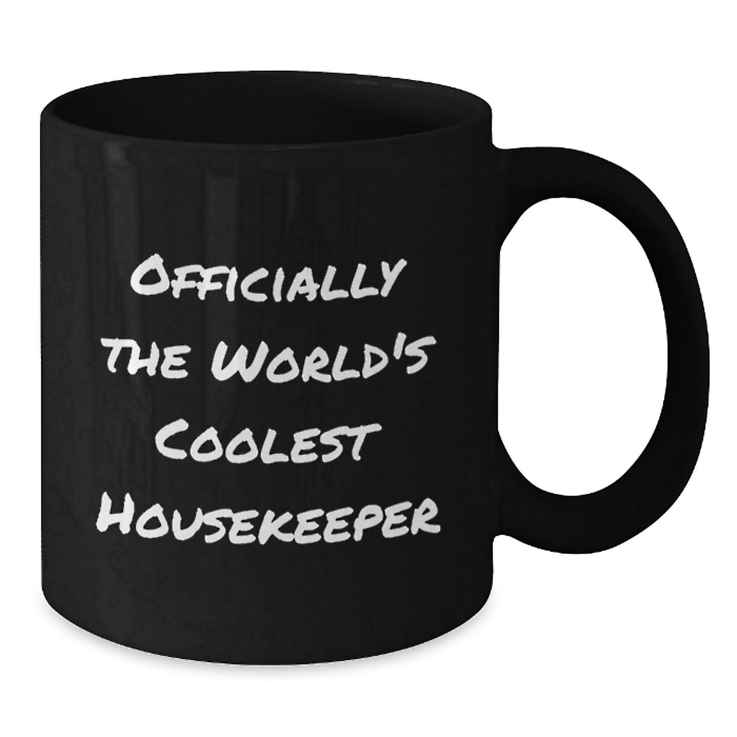 Funny Housekeeper Gifts for Men Black Coffee Mug Officially The World's Coolest Housekeeper, Funny Black Coffee Mug, Great Gift from Family - Additional