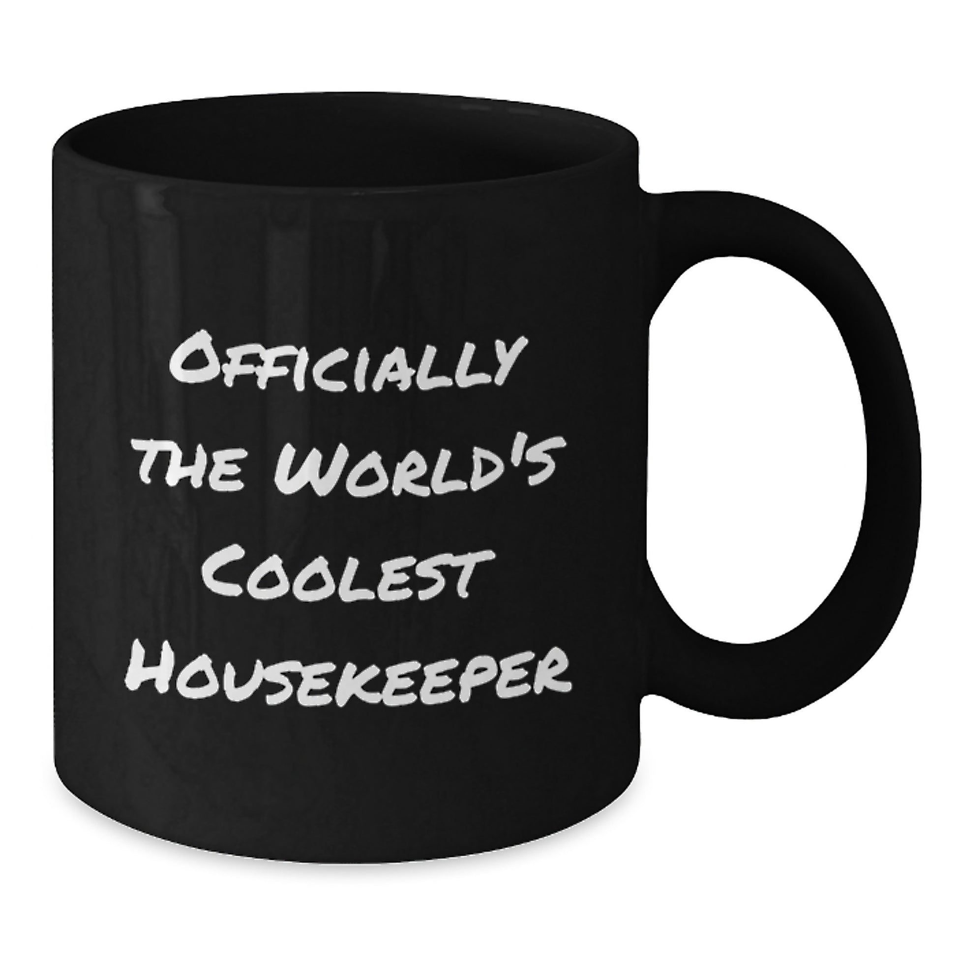 Funny Housekeeper Gifts for Men Black Coffee Mug Officially The World's Coolest Housekeeper, Funny Black Coffee Mug, Great Gift from Family - Additional